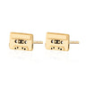 Gold Cassette Tape Stud Earrings by Lily Charmed