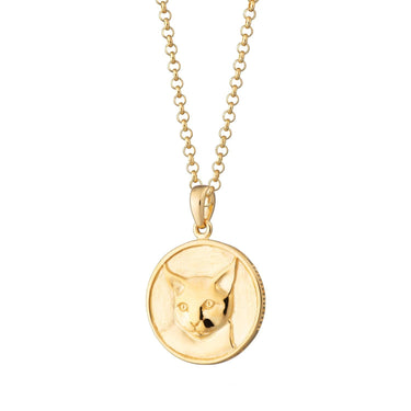 Gold Plated Cat Heads and Tails Necklace - Lily Charmed