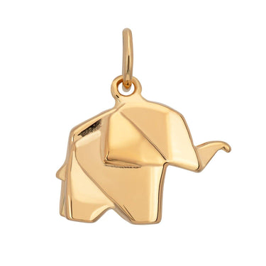 Gold Plated Origami Elephant Charm - Lily Charmed