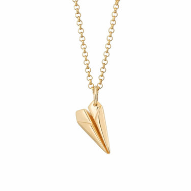 Personalised Gold Plated Paper Plane Necklace - Lily Charmed