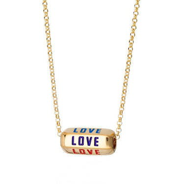 Love is All Around Necklace with Rainbow Enamel by Lily Charmed