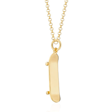 Gold Skateboard Charm Necklace by Lily Charmed