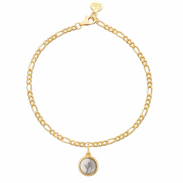 Gold Plated Howlite Healing Stone Figaro Charm Bracelet - Lily Charmed