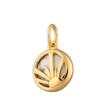 Gold Plated Howlite Positive Thought Healing Stone Charm - Lily Charmed