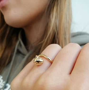 Gold Plated Cat Ring - Lily Charmed