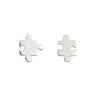 Silver Jigsaw Stud Earrings - Lily Charmed