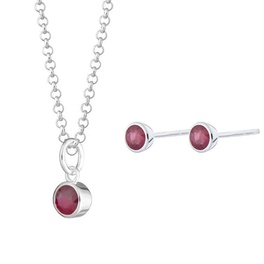 July  Birthstone Jewellery Set (Ruby) | Birthstone Jewellery | Lily Charmed