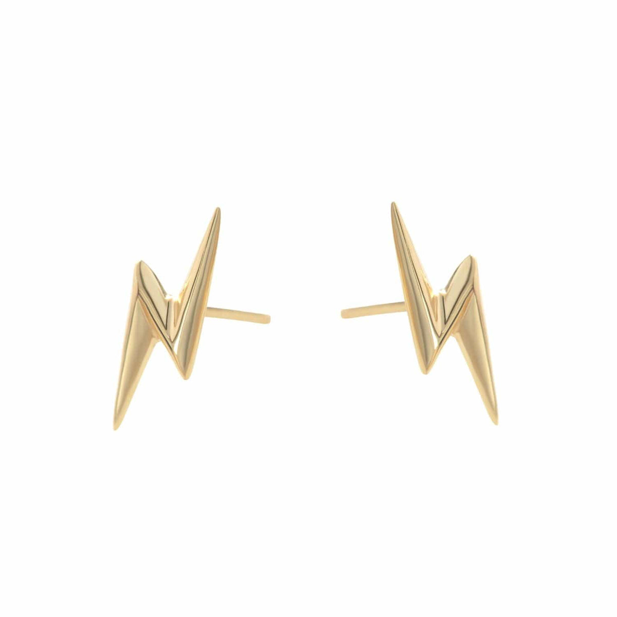 Plated Lightning Bolt Stud Earrings