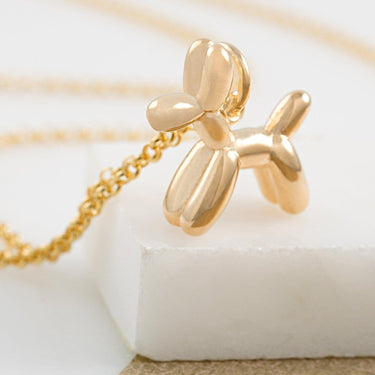 Gold Plated Balloon Dog Necklace | Lily Charmed