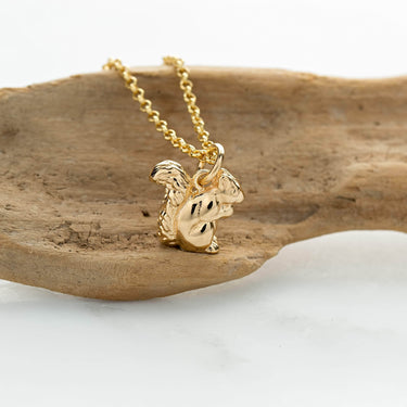Personalised Gold Plated Squirrel Necklace - Lily Charmed