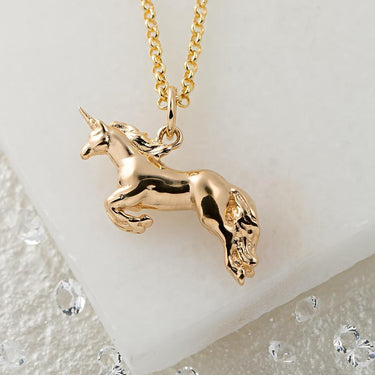 Gold Unicorn Charm Necklace | Lily Charmed