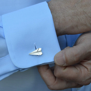 Silver Paper Plane Cufflinks - Lily Charmed