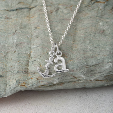 Silver Anchor Charm Necklace - Lily Charmed