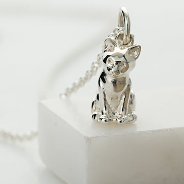Silver Cat Necklace - Lily Charmed