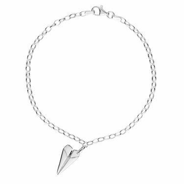 Silver Paper Plane Charm Bracelet - Lily Charmed