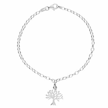 Personalised Silver Tree Charm Bracelet - Lily Charmed