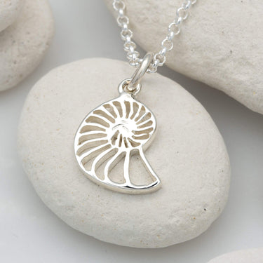 Silver Shell Slice Necklace - Lily Charmed