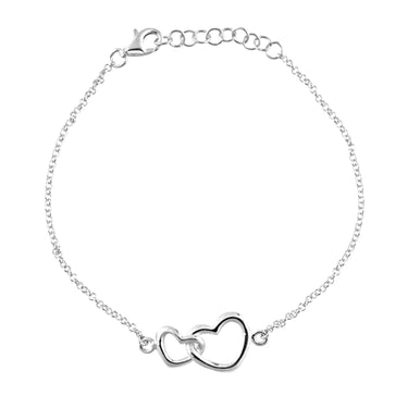 Silver Linked Hearts Bracelet by Lily Charmed
