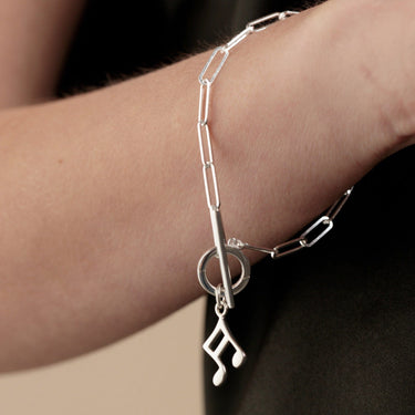 Silver Long Link Charm Collector Bracelet by Lily Charmed