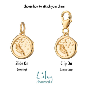 Gold Plated Manifest Magic Charm | Manifest Charm Jewellery | Lily Charmed