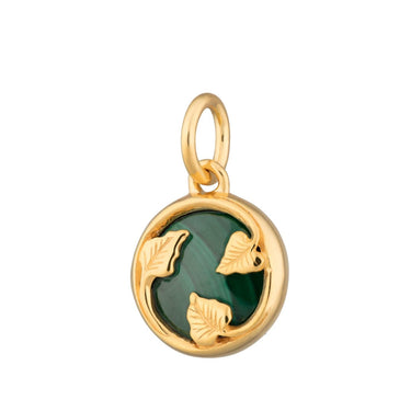 Gold Plated Malachite Touchstone Charm (Healing) - Lily Charmed