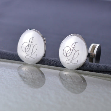 Monogrammed Silver Cufflinks - Lily Charmed