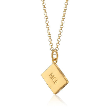 Gold Plated Nice Biscuit Necklace | Biscuit Necklaces by Lily Charmed
