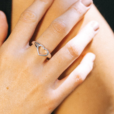 Silver Open Heart Ring by Lily Charmed