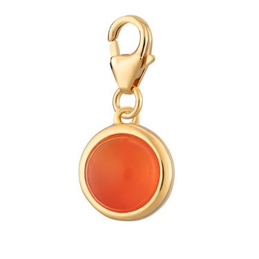Gold Plated Orange Agate Harmony Healing Stone Charm - Lily Charmed