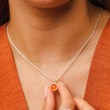 Orange Agate Healing Stone Necklace (Harmony) - Lily Charmed