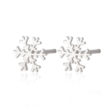 Silver Snowflake Stud Earrings - Lily Charmed