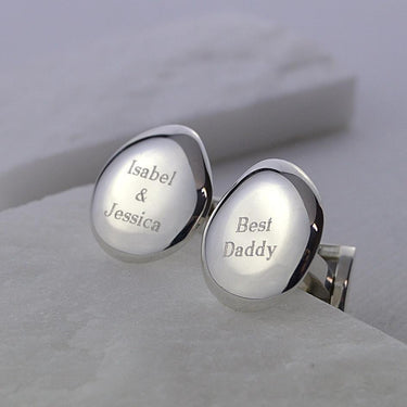 Engraved Silver Classic Cufflinks - Lily Charmed