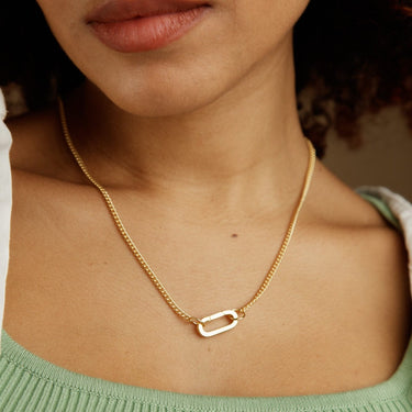 Gold Plated Paperclip Curb Chain Necklace by Lily Charmed