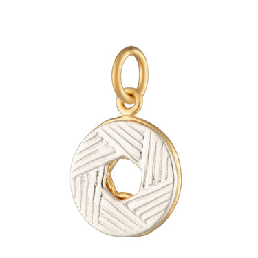 Gold Plated Party Ring Charm with White Enamel by Lily Charmed