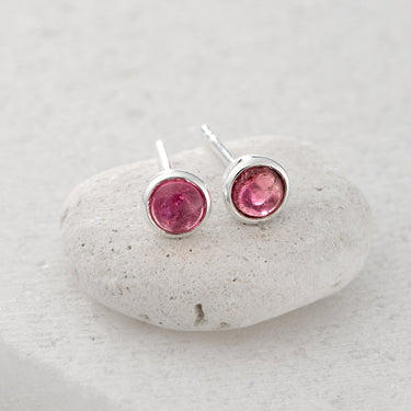 October Birthstone Earrings (Pink Tourmaline) - Lily Charmed