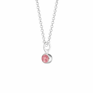 Personalised October Birthstone Necklace (Pink Tourmaline) - Lily Charmed