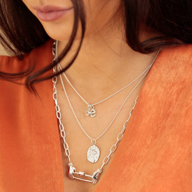 Silver Precious Hands Necklace |Charm Collector Necklace by Lily Charmed