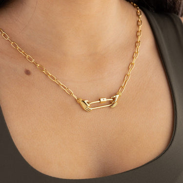 Gold Plated Precious Hands Necklace | Charm Collector Necklaces by Lily Charmed