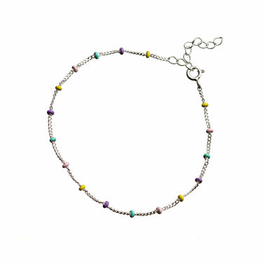 Silver Plated Rainbow Satellite Chain Bracelet - Lily Charmed