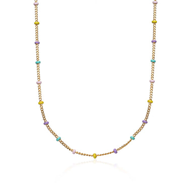 Gold Plated Rainbow Satellite Chain Necklace