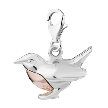 Silver Robin Charm | Bird Charm for Bracelet | Lily Charmed