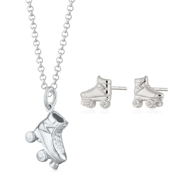 Silver Roller Skate Jewellery Set by Lily Charmed