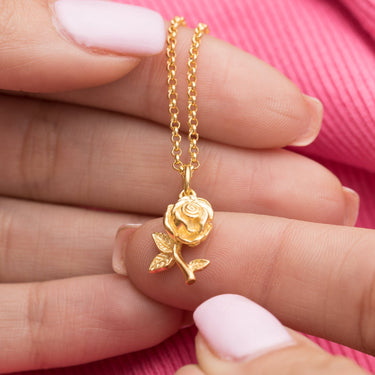 Gold Plated Rose Flower Charm by Lily Charmed