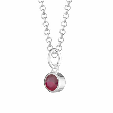 July Birthstone Necklace (Ruby) - Lily Charmed