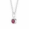 Personalised July Birthstone Necklace (Ruby) - Lily Charmed