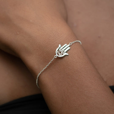 Silver Fatima Hand Charm Bracelet - Lily Charmed