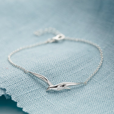 Personalised Silver Soaring Bird Bracelet - Lily Charmed