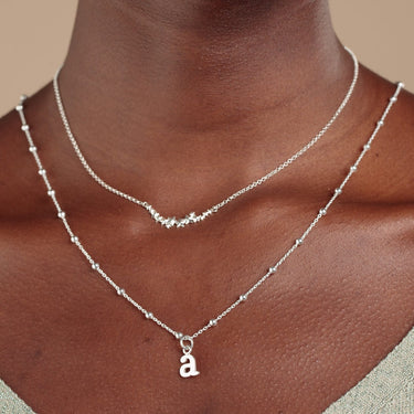 Silver Initial Satellite Chain Necklace | Letter Charm Jewellery | Lily Charmed