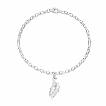 Silver Feather Charm Bracelet - Lily Charmed
