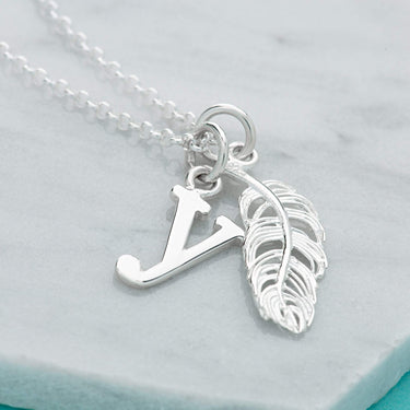 Silver Feather Charm Necklace | Lily Charmed